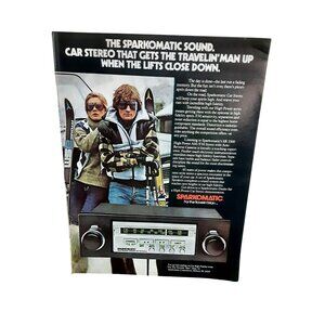 1979 Sparkomatic Car Stereo Vintage Print Ad Travelin Man Audio